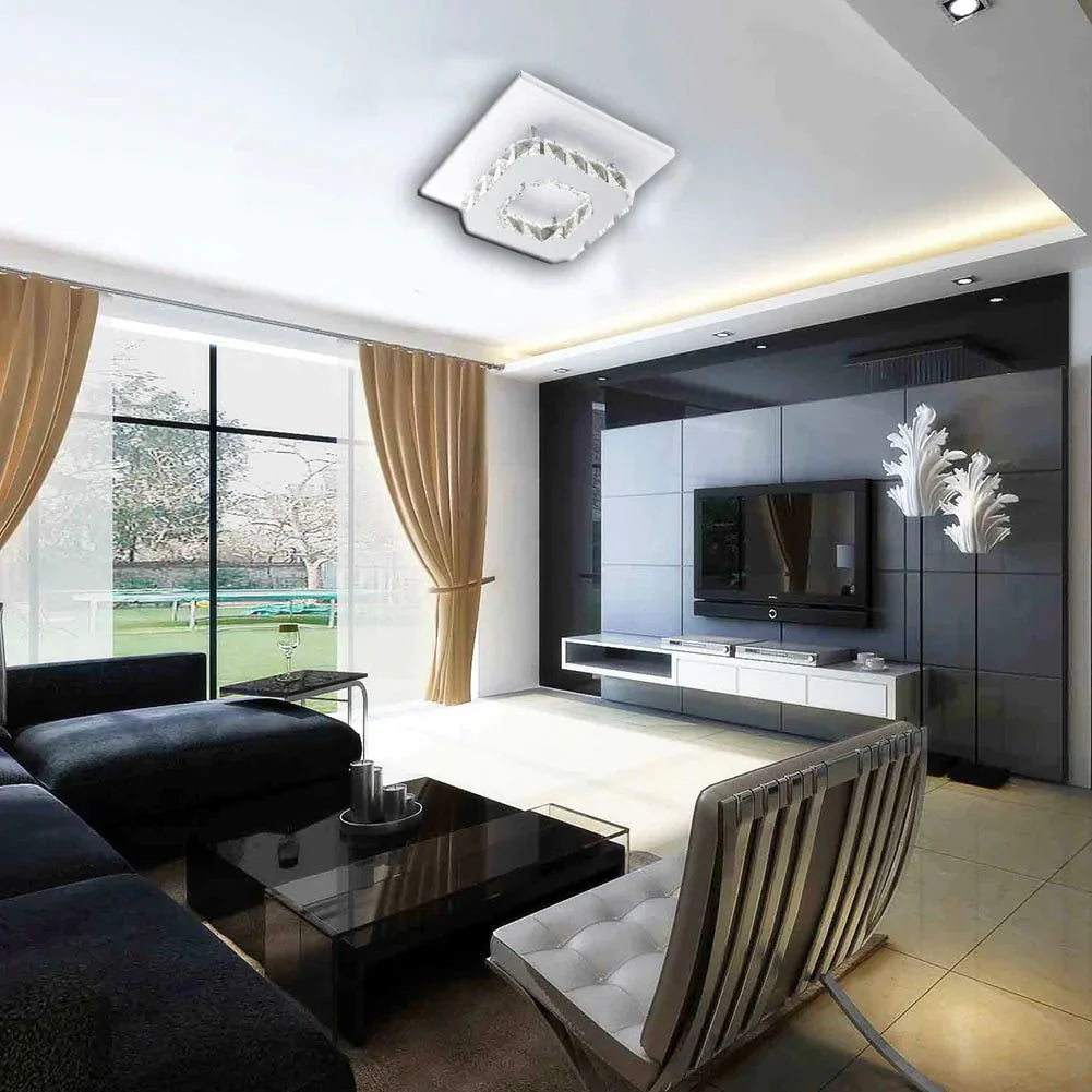 12W Ceiling Lamp Crystal Led Bulb Base High Light Transmittance Cool White/Warm White Modern Pendant