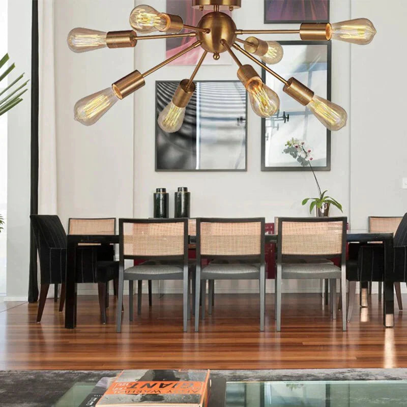 Industrial Modern Minimalist Creative Design Led E27 Wrought Iron Plating Ceiling Lamp Lobby Store