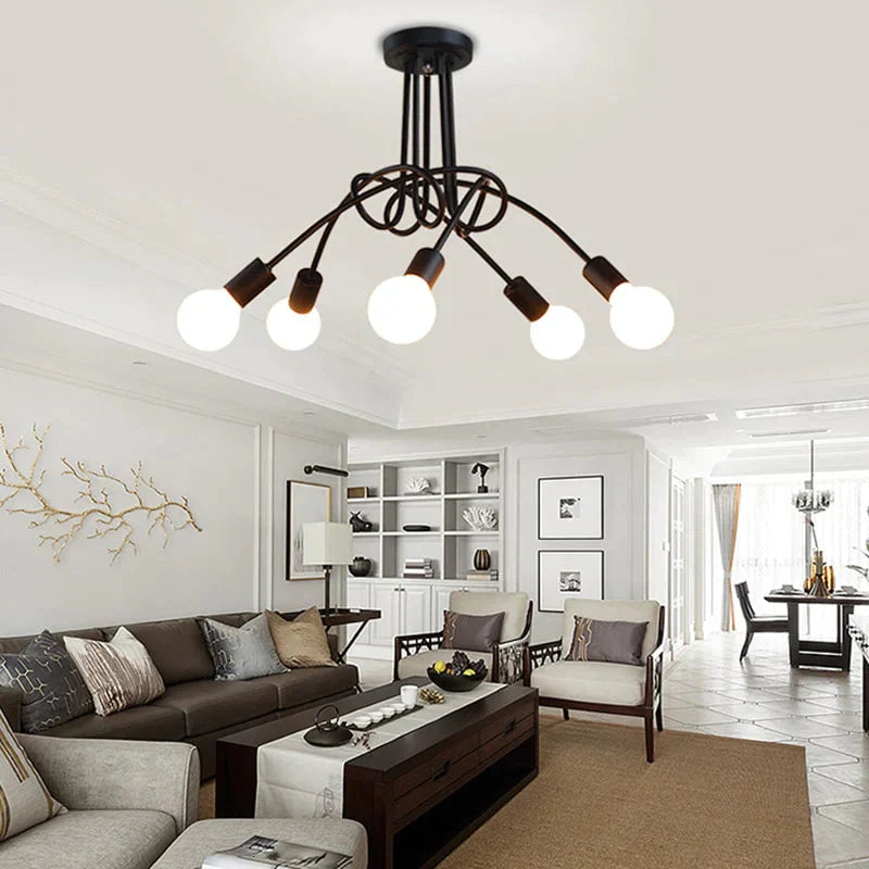 Modern Industrial Creative Personality Spider Led E27 Ceiling Light For Bedroom Living Room Study