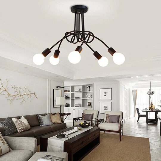 Modern Industrial Creative Personality Spider Led E27 Ceiling Light For Bedroom Living Room Study