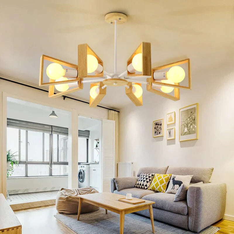 Vintage Pendant Light Led Modern Retro Indoor Lighting Iron Metal Wood Living Dinning Room