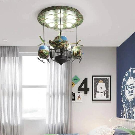 Chandeliers For Bedroom Room Bear Lamp 3/5/6 Heads Decorative Lampshade Baby Child With Remote