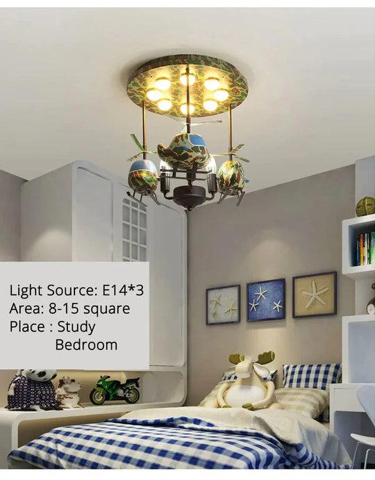 Chandeliers For Bedroom Room Bear Lamp 3/5/6 Heads Decorative Lampshade Baby Child With Remote
