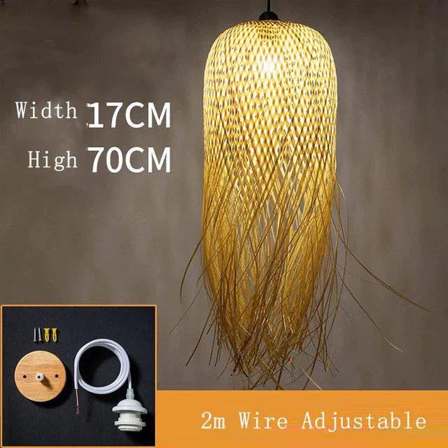 Chinese Bamboo Pendant Lights Led Hang Lamps For Home Luminaire Design Japanese Loft Hanging Lustre