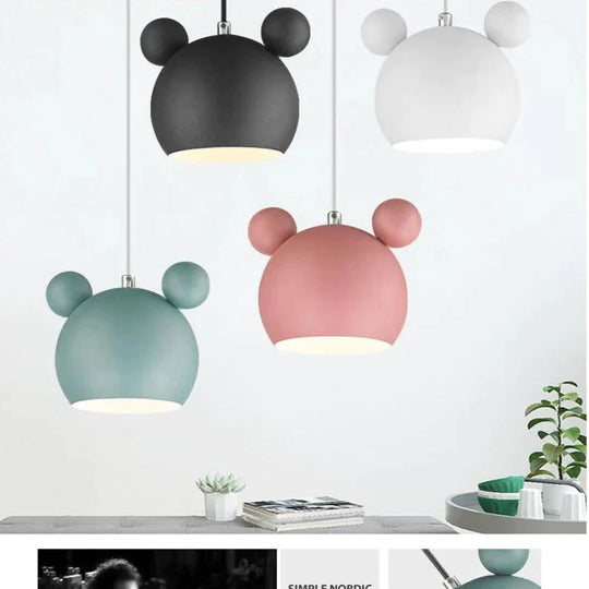 Pendant Lights Nordic Macaron Wrought Iron Personality Cute Lighting Cartoon Corridor Bedroom