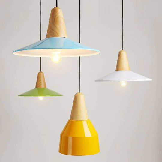 Wood Pendant Lamp Dining Room Light Modern Hanging For Kitchen Aluminum Led Bedroom Christmas Decor