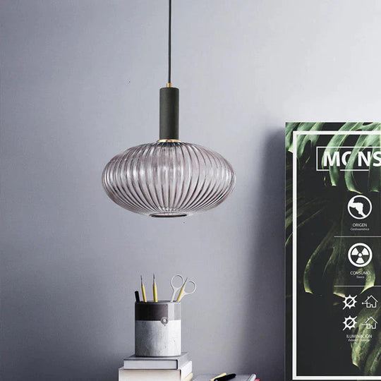 Novelty Stripe Glass Hanging Lights E27 Led 6 Color Lamp Holder Pendant For Kitchen Living Room