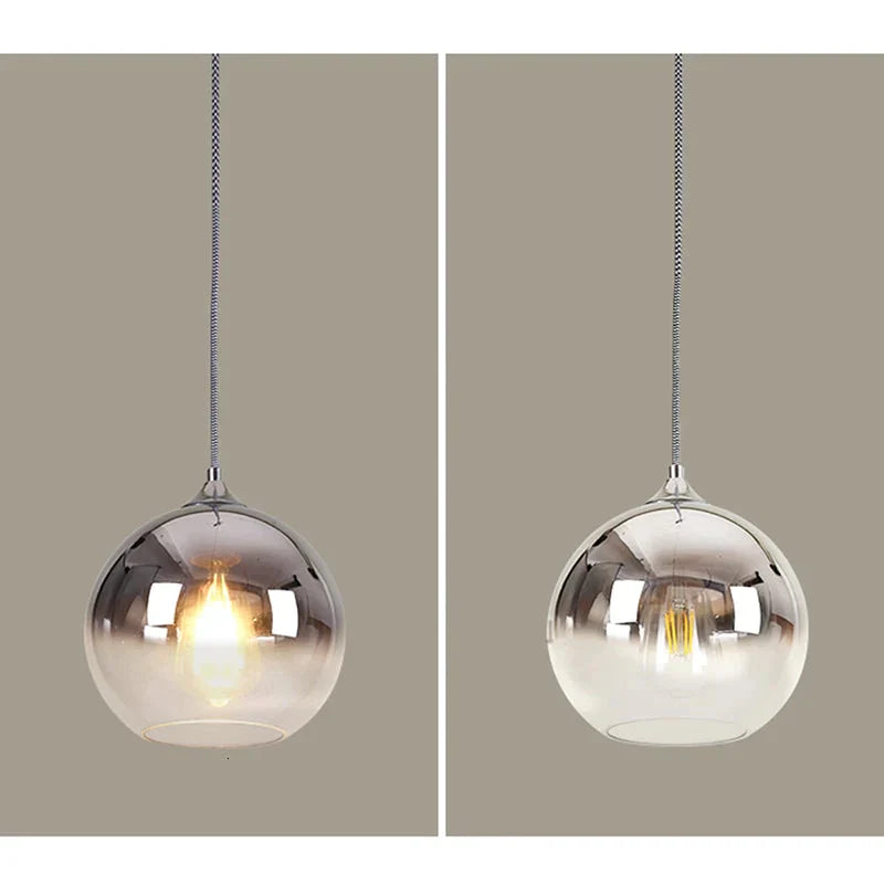 Modern Creative Personality Ball Glass E27 Led Pendant Lamp For Dining Room Living Bedroom Study