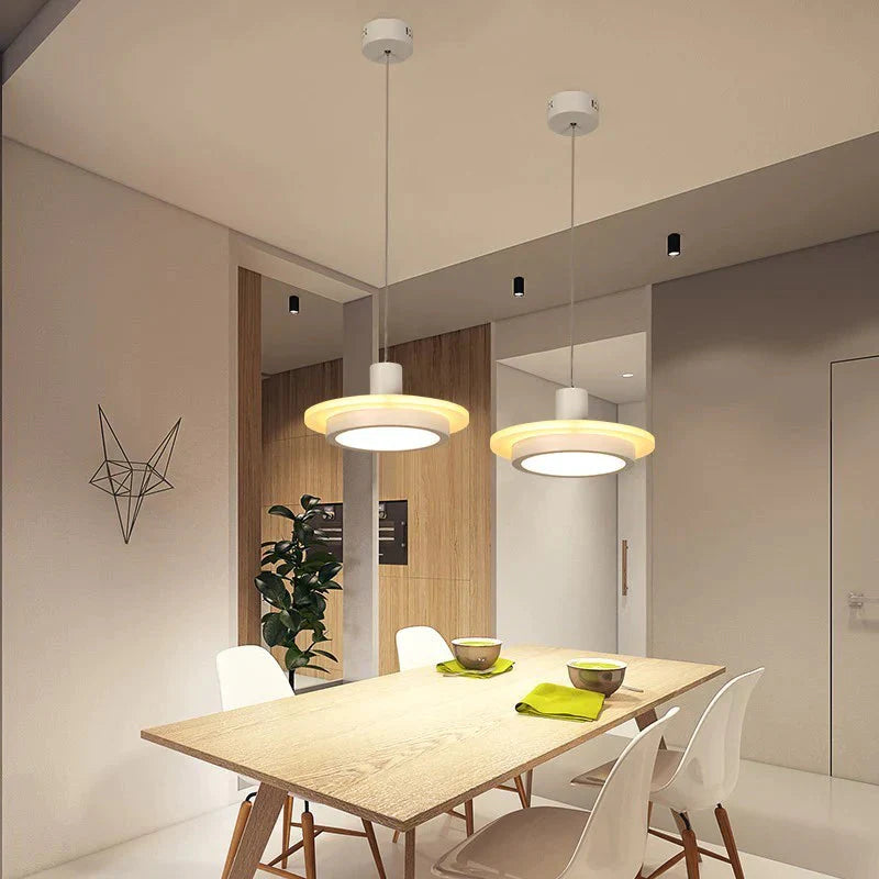 White Coffee Black Pendant Lights For Dining Living Room Simple Lighting Acrylic Lamps Luminaire