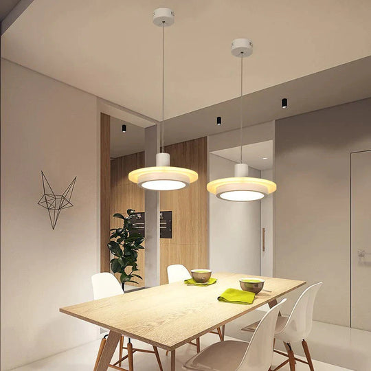 White Coffee Black Pendant Lights For Dining Living Room Simple Lighting Acrylic Lamps Luminaire