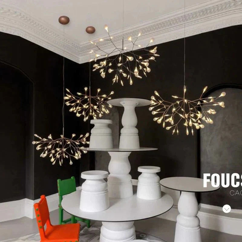 45 Heads Large Modern Led Pendant Light Nordic Acrylic Branches Dining Room Kitchen Cherry Blossoms