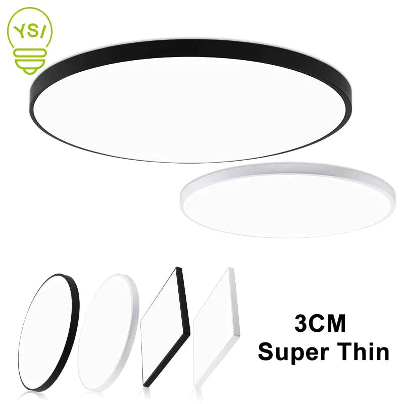 Led Ceiling Light Acryl Alloy Modern Lamp Living Room Lighting Round &amp; Square 3Cm Super Thin For