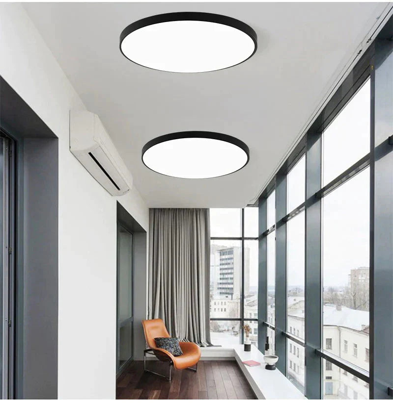 Led Ceiling Light Acryl Alloy Modern Lamp Living Room Lighting Round &amp; Square 3Cm Super Thin For