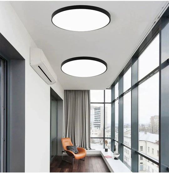 Led Ceiling Light Acryl Alloy Modern Lamp Living Room Lighting Round &amp; Square 3Cm Super Thin For