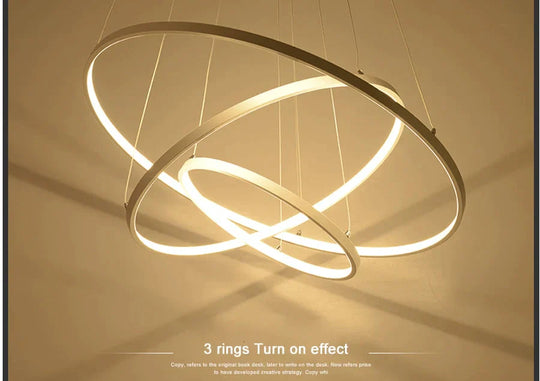 Lumulox Pendant Lights For Living Room Foyer 1/2/3 Circle Rings Acrylic Aluminum Body Led Lamp