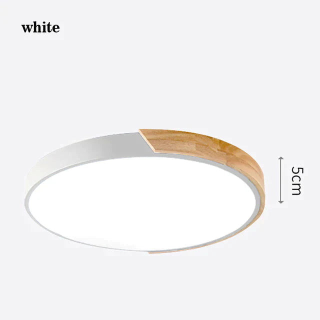 Led Ceiling Lights Ultra Thin Modern Lamp Nordic Dimmable Wood Livingroom Bedroom Round Light
