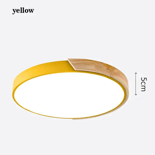 Led Ceiling Lights Ultra Thin Modern Lamp Nordic Dimmable Wood Livingroom Bedroom Round Light