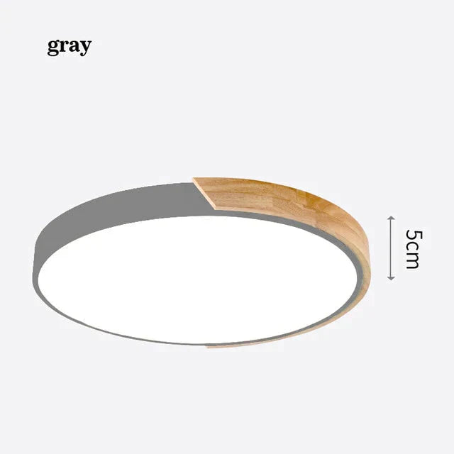 Led Ceiling Lights Ultra Thin Modern Lamp Nordic Dimmable Wood Livingroom Bedroom Round Light