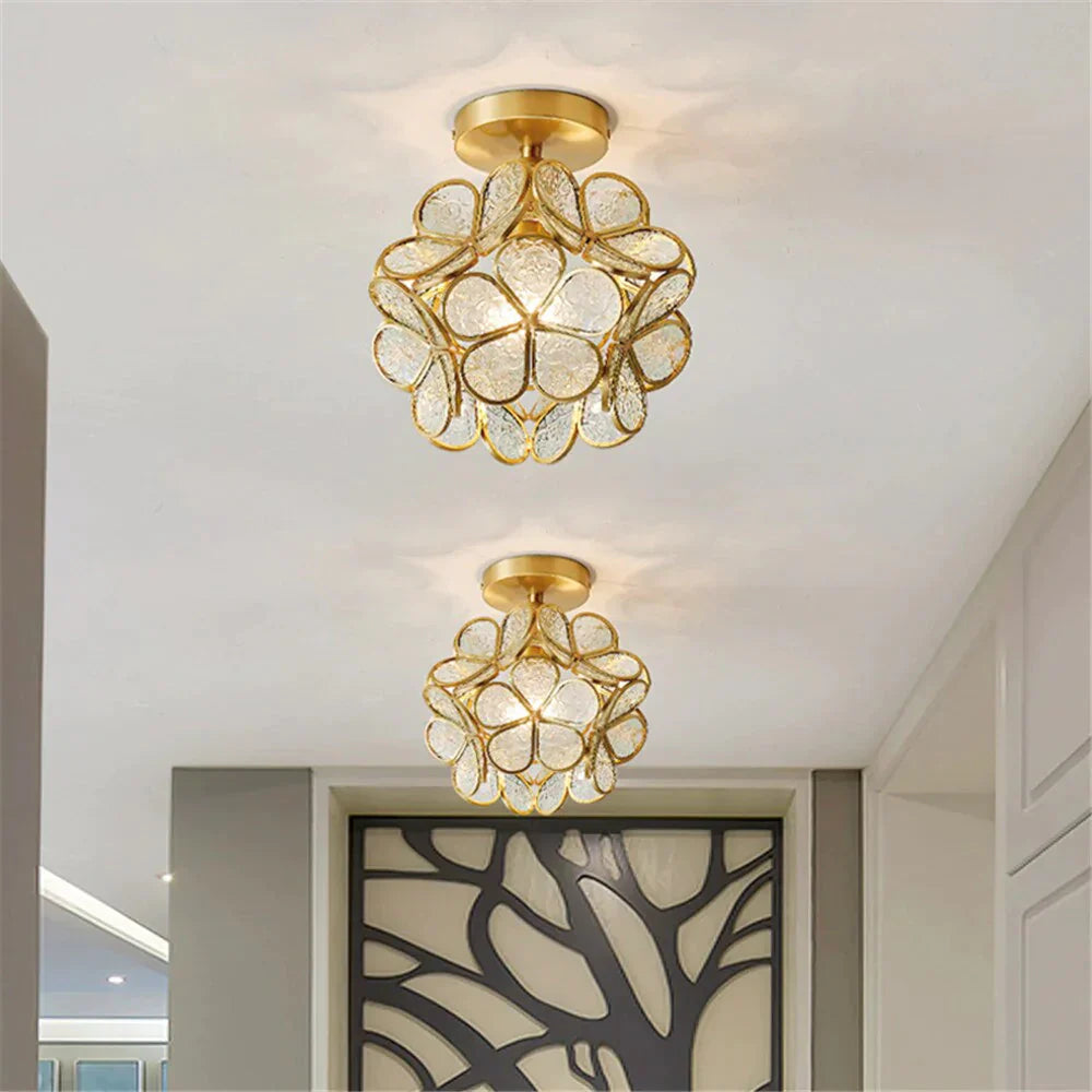 Tiffany Colorful Flower Glass Ceiling Lamp Led Modern Indoor Restaurant Dining Room Cafe Shop