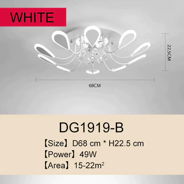 Luxury Creative Led Crystal Pendant Lights Black Dining Room Lamp Dimmable Home Lighting For Living