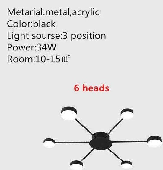 Europe Ceiling Lamp Contracted Modern 16 Heads Led Gold Indoor Light Restaurant Living Room Bedroom