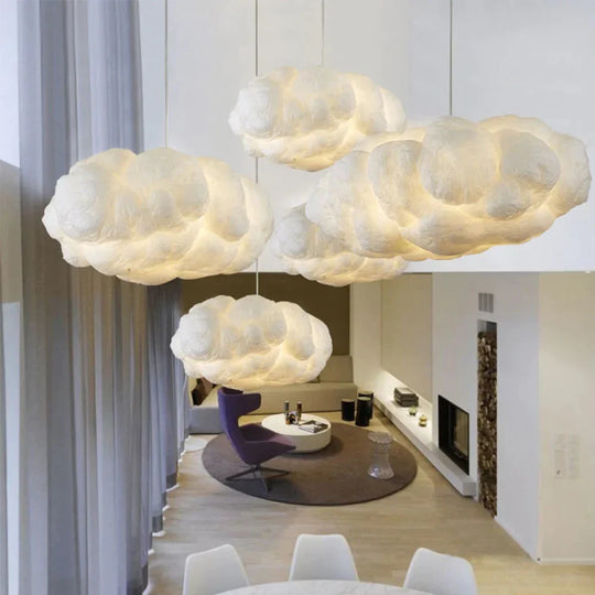Nordic Clouds Pendant Lights Silk Lamp Dark Hanglamp Personality Decorate Hanging Light For Hotel
