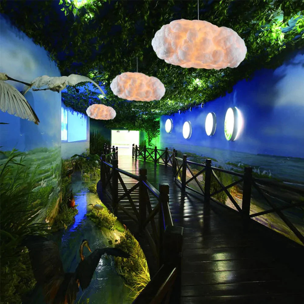 Nordic Clouds Pendant Lights Silk Lamp Dark Hanglamp Personality Decorate Hanging Light For Hotel