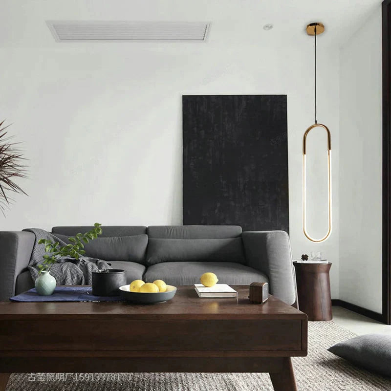 Modern Iron U Style Gold Pendant Lights Energy Saving Tube Lustre Luminaire Suspension Light