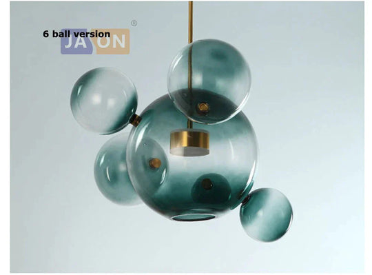 Led Nordic Iron Glass Mickey Gradual Blue Lamp Light.pendant Lights.pendant Lamp.pendant Light For