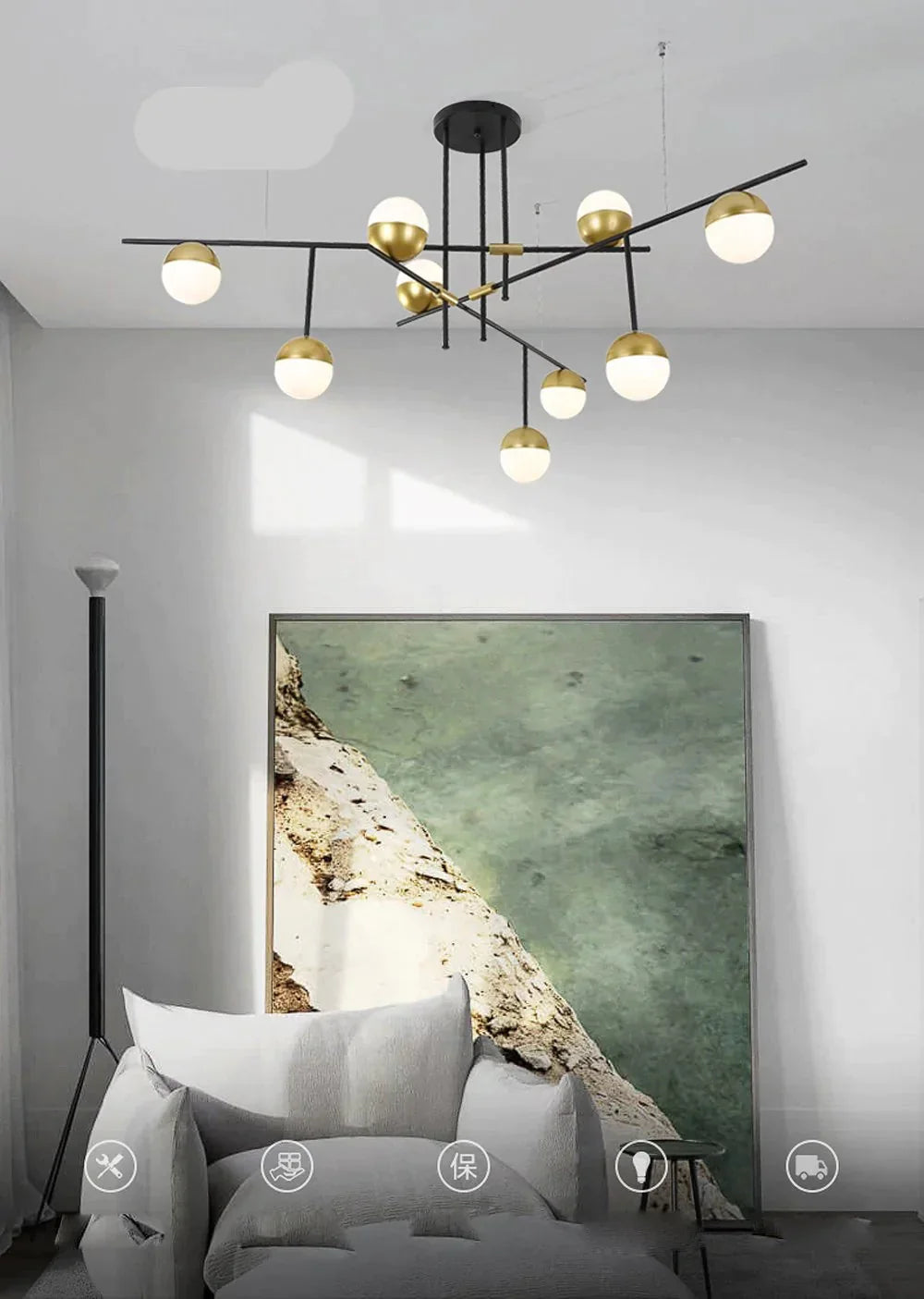 Led E27 Postmodern Iron Glass Gold Black White Luminaire Lampen Pendant Lights.led Light.pendant