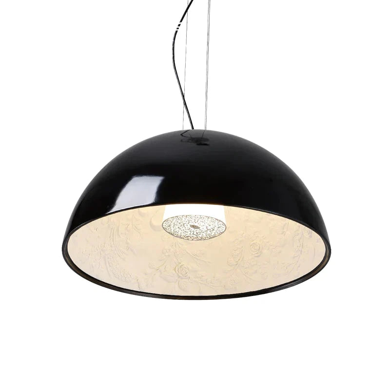 Modern Black White Sky Garden Chandeliers Resin Relief Dia 40Cm/60Cm Suspend Lamp For Dining Room