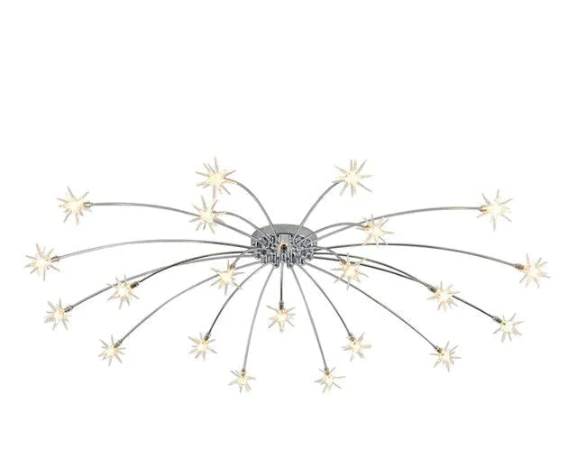 Starry Sky Stars Led Ceiling Lights Light Modern Round Crystal Glass 21/28 Heads Lamps Bedroom