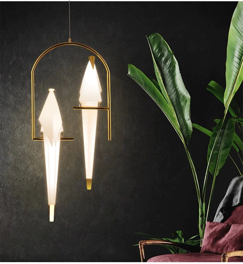 Nordic Perch Pendent Light Lamp Postmodern Creative Personality Bird Bedroom Bedside Balcony
