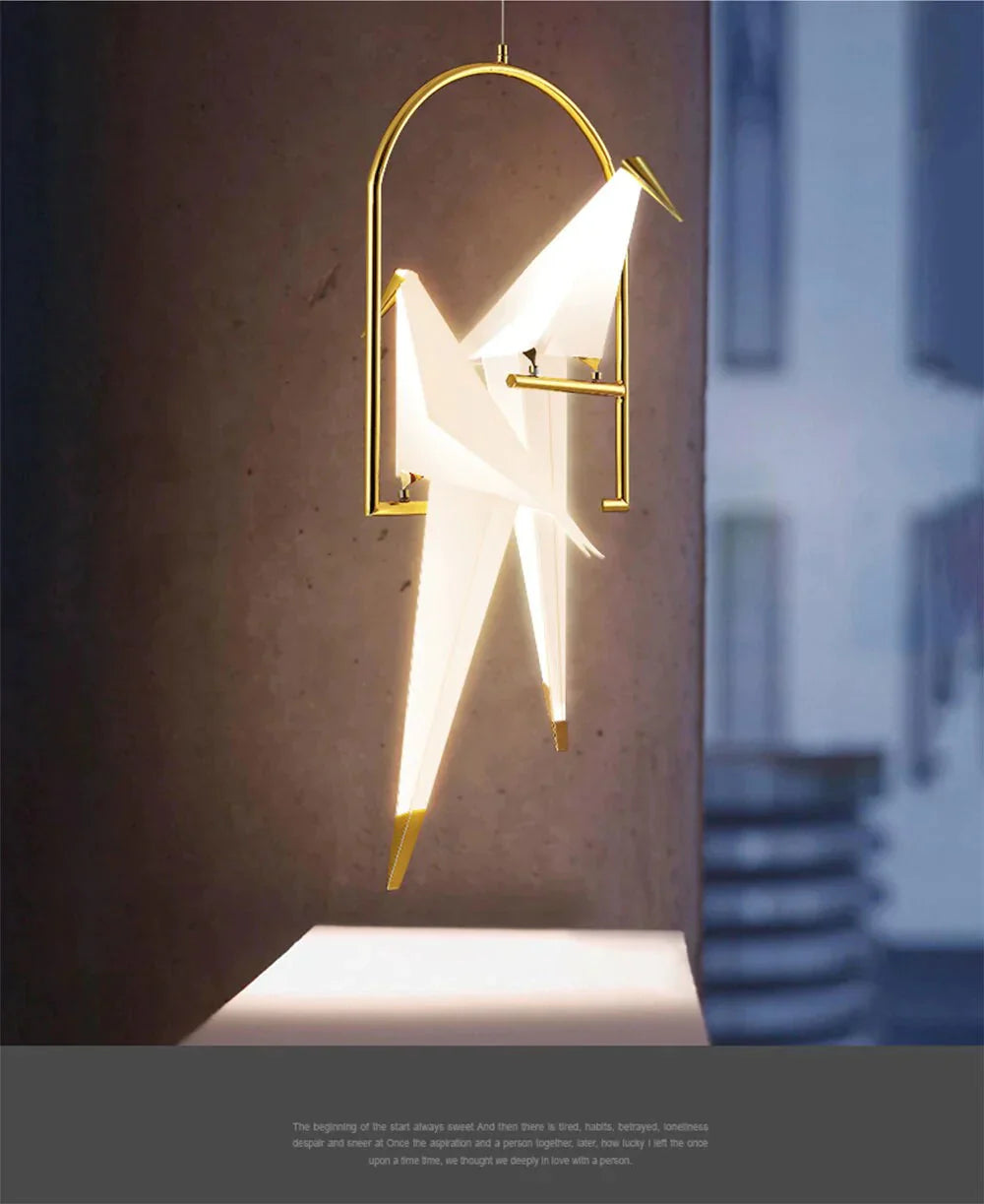 Nordic Perch Pendent Light Lamp Postmodern Creative Personality Bird Bedroom Bedside Balcony