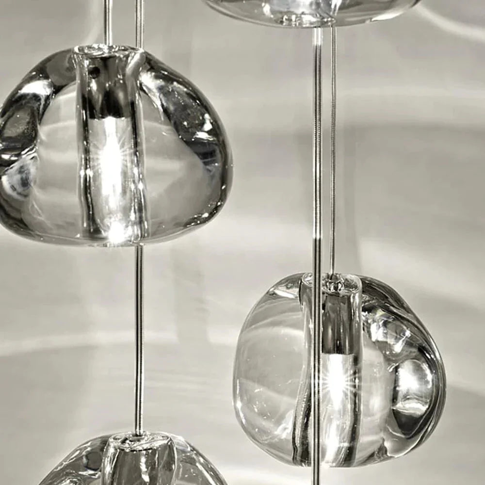 Crystal Chandeliers Lighting Loft Hanging Lamp Staircase Modern Luxury Long Wire Cristal Balls
