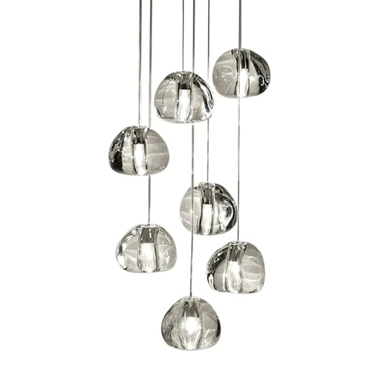Crystal Chandeliers Lighting Loft Hanging Lamp Staircase Modern Luxury Long Wire Cristal Balls