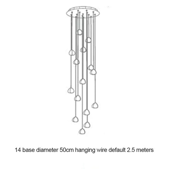 Crystal Chandeliers Lighting Loft Hanging Lamp Staircase Modern Luxury Long Wire Cristal Balls
