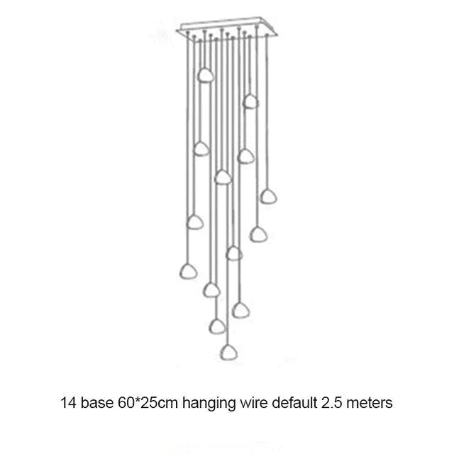 Crystal Chandeliers Lighting Loft Hanging Lamp Staircase Modern Luxury Long Wire Cristal Balls