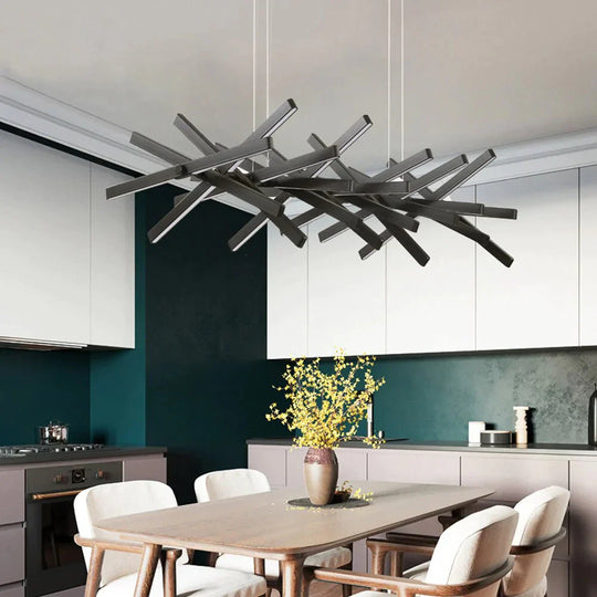 Creative Pendant Light Modern Fishbone Hanging Lamp For Bedroom Restaurant Office Minimalist