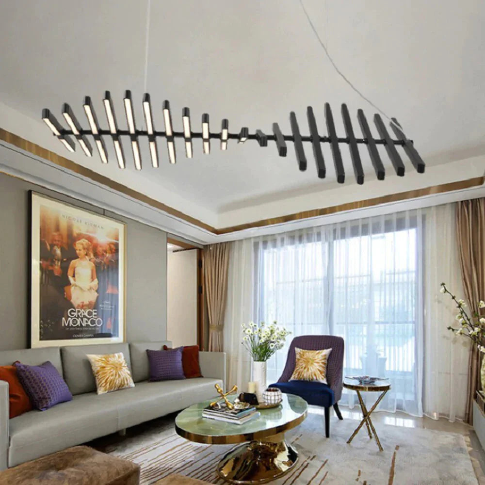 Creative Pendant Light Modern Fishbone Hanging Lamp For Bedroom Restaurant Office Minimalist