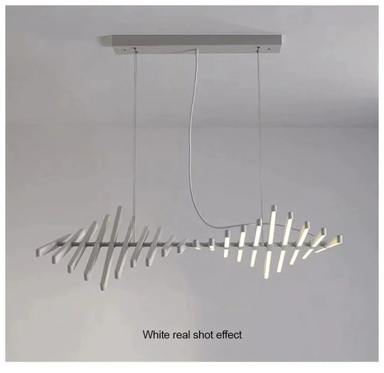 Creative Pendant Light Modern Fishbone Hanging Lamp For Bedroom Restaurant Office Minimalist