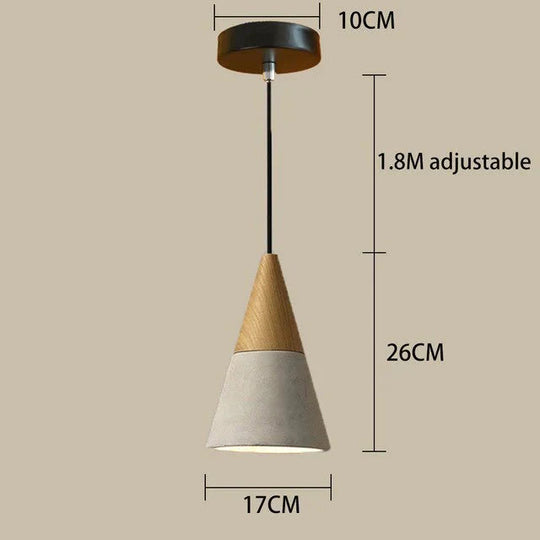 Nordic Industrial Pendant Lights E27 Logs Timber Cement Creative Art Attic Lamp Cafe Restaurant Pub