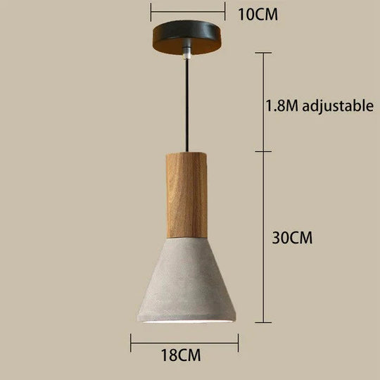 Nordic Industrial Pendant Lights E27 Logs Timber Cement Creative Art Attic Lamp Cafe Restaurant Pub