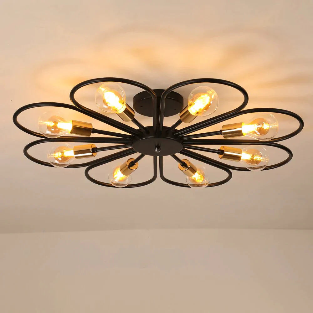 Vintage Industrial Rustic Flush Mount Ceiling Light Metal Lamp Fixture American - Style Village