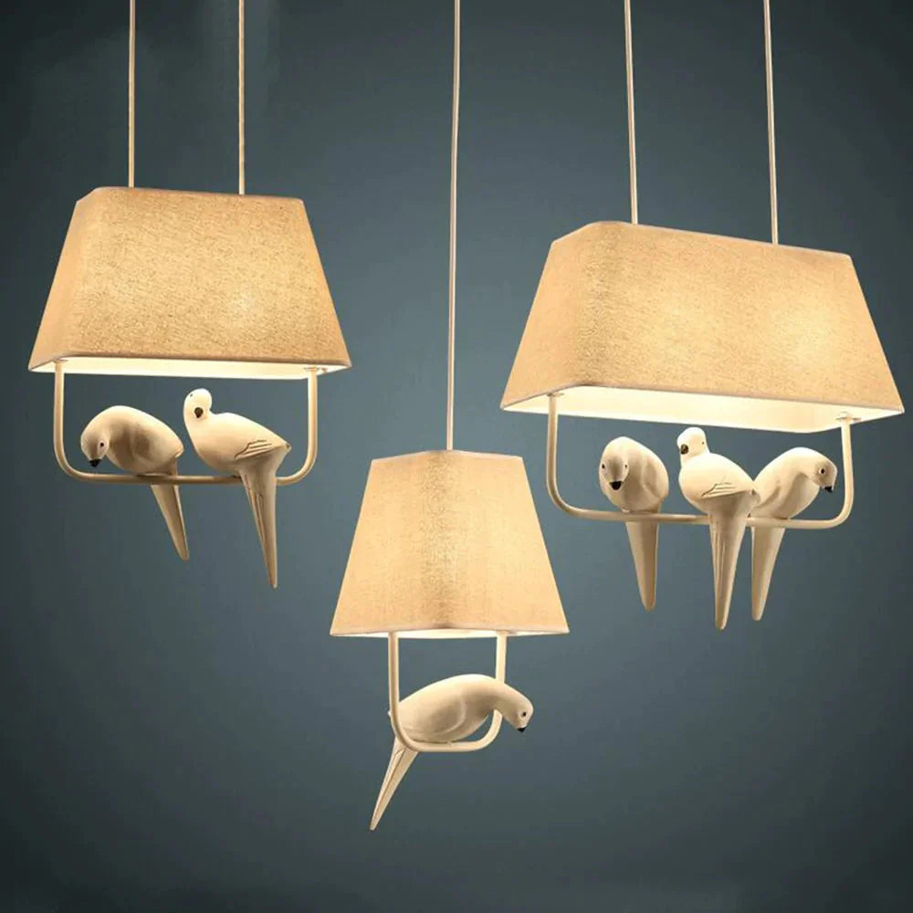 Cloth Pendant Lamp Modern Creative Bird Fixture Home Hanging Lights For Bedroom Cafe Hotel
