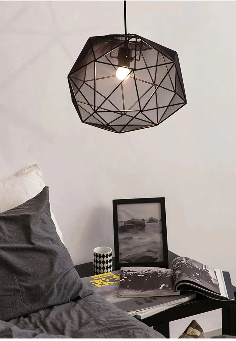 Cloth Hanging Lamps Geometry Pendant Lights Minimalist Personality Creative Restaurant Bar Terrace