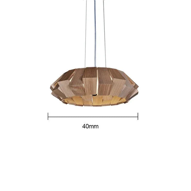 Nordic Creative Wood Pendant Lights Led Round Hanging Lamp For Living Room Study Decorative
