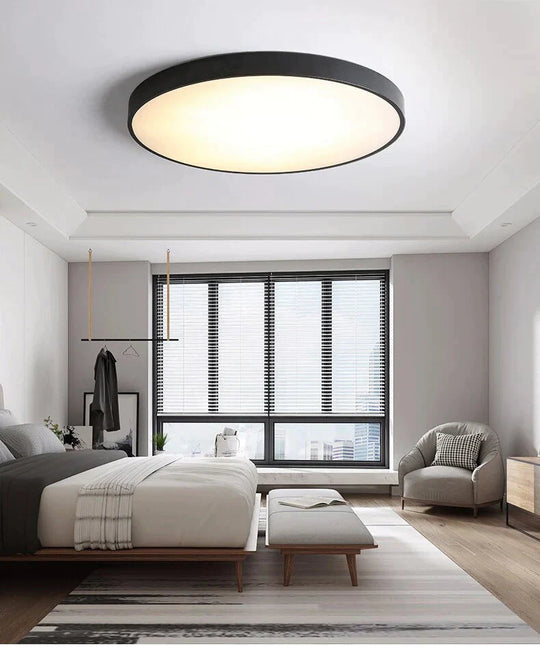 Metal Modern Led Ceiling Light Black&amp;White Simple Chandelier Lamp For Living Room Bedroom Dining