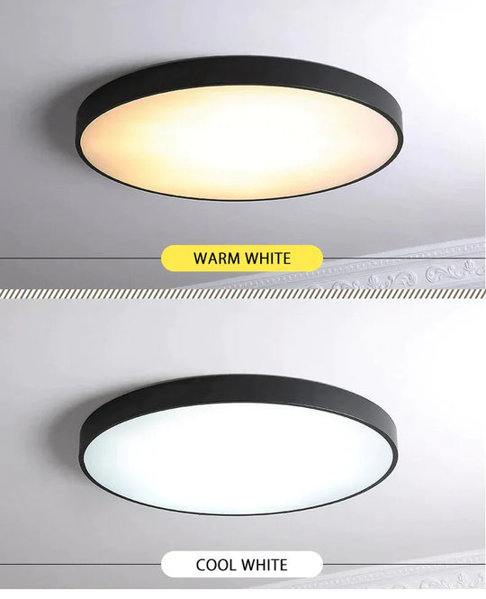 Metal Modern Led Ceiling Light Black&amp;White Simple Chandelier Lamp For Living Room Bedroom Dining