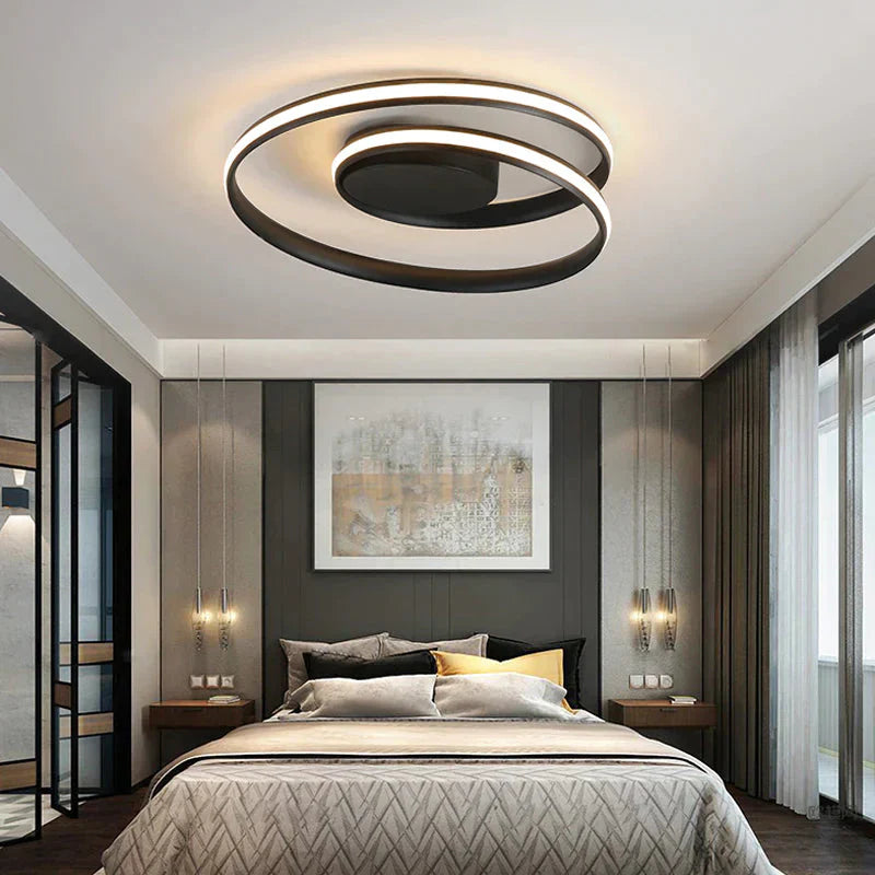 New Modern Ceiling Light For Living Room Bedroom Dining White&amp;Black Aluminum Alloy Lamp Fixtures